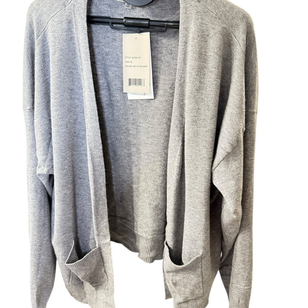 Sioni Light Gray Open Front Cardigan Sweater NWT Size XL